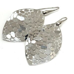 Sterling Silver Marsala Dangle Leaf Earrings Cutout Design